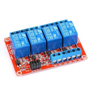 Módulo de Relé de 4 Canales con Aislamiento Óptico de 12V, Activación por Nivel Alto/Bajo, Placa Roja, Módulo de Relé de Alta Calidad y Soportes - Product Image 1