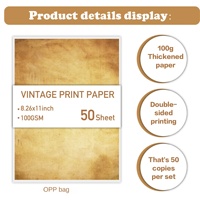 Busta Portafoglio con Stampa Digitale Lian Kraft, 50 Pezzi, Stile Retrò Nostalgico, Formato A4, Bifacciale, Modello Lian-1, Materiale Decorativo Fai-da-Te