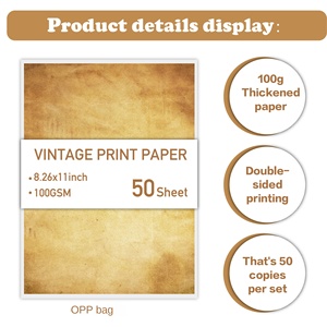 Enveloppe Portefeuille Numérique Lian Kraft 50 Modèle Rétro Nostalgique <span class=keywords><strong>A4</strong></span> Double Face Lian-1 Matériel Décoratif DIY - Product Image 2
