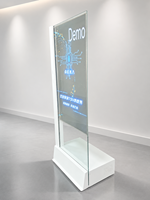 Affichage numérique OLED transparent ultra-fin en métal de 55 pouces sur pied pour magasin de détail, musée, exposition