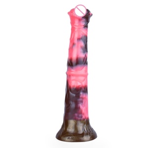 NNSX Mixed Color Horse <b>Dildo</b> with Suction Cup Big Animal Penis Liquid Silicone G Spot Masturbation Artificial Penis - Product Image 4