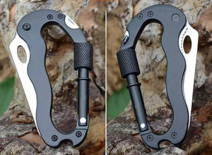 <span class=keywords><strong>5</strong></span> trong <span class=keywords><strong>1</strong></span> d-hình dạng Carabiner dao có thể gập lại cho sự sống còn đa-công cụ với EDC móc cho cắm trại & đi bộ đường dài - Product Image 6