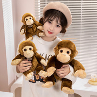 Peluche singe ou ours en polyester ultra douce avec logo personnalisé, pour mariage, anti-stress, rembourrée de coton PP lavé, finition vernie UV