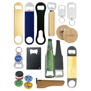 Prix de gros, logo personnalisé, porte-clés en forme de carte, OEM, ouvre-bouteille en bois, acier inoxydable, métal, design unique, ouvre-bouteille de bière - Product Image 1
