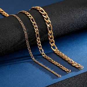 Cadena de Acero Inoxidable 316L Estilo Hiphop, Collar de Cadena Figaro, Collar de Cadena Cubana, Collar de Cadena de Eslabones 3:1 - Product Image 2