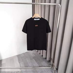 Nueva camiseta de verano a la moda con estampado de flechas de dibujos animados y cuello redondo para hombres y mujeres, estilo OW, estilo pareja. - Product Image 2