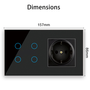 Presa Intelligente Schuko EU con USB Type-C + Interruttore Luce Touch, Controllo Remoto WiFi, Comando Vocale Alexa/Google, Pannello in Vetro - Product Image 2