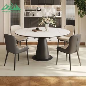 <span class=keywords><strong>Table</strong></span> à manger Wayon en pierre frittée de luxe à finition brillante, <span class=keywords><strong>table</strong></span> <span class=keywords><strong>extensible</strong></span> rotative moderne italienne, <span class=keywords><strong>table</strong></span> pliante ronde à carrée - Product Image 3