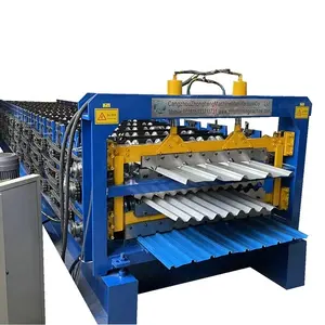 3 in one Three Layers Steel Profile Sheet Metal IBR/Corrugated/Bricktile Cold Roll Forming Machine