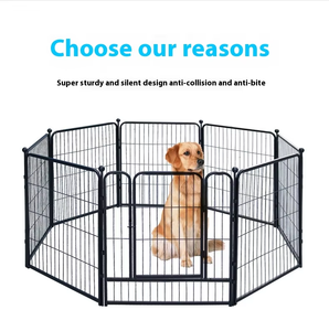 Clôture moderne à huit panneaux pour animaux de compagnie, couverture de <span class=keywords><strong>cage</strong></span> en métal étanche à la poussière pour chats, tente de chenil de taille extérieure avec motif animal pour chiens - Product Image 6
