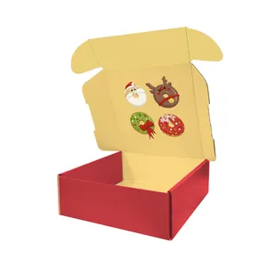 Картонная Бумага для отправки, упаковка для доставки, гофрированная красная мультяшная Экологически чистая печатная почтовая коробка на заказ