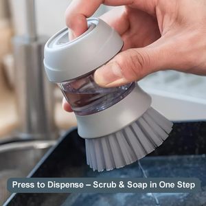 2026 <strong>New</strong> Products Kitchen Tools and Gadgets <strong>Dishwashing</strong> Pot Brush Multifunctional Kitchen Cleaning Brush with Soap Dispenser - Product Image 6