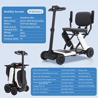 Scooter de mobilité pliable en alliage d'aluminium, adapté aux voyages, pour les personnes âgées, utilisation à l'aéroport et dans les centres commerciaux