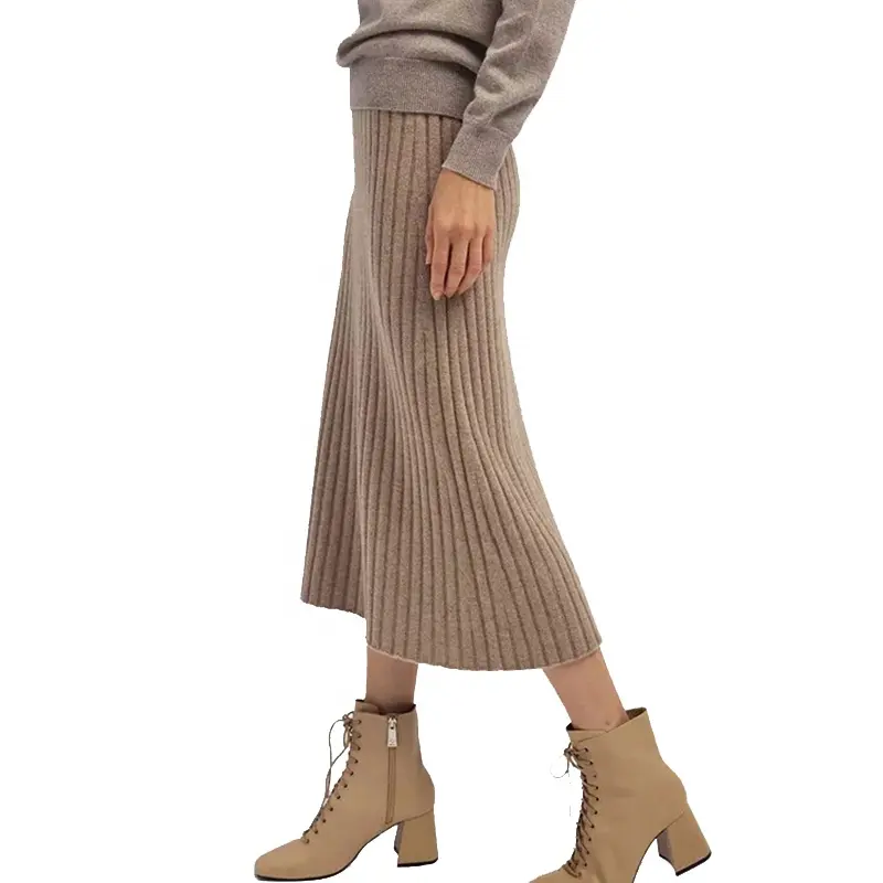 2022 Custom & OEM & ODM Plus Size Women's Skirt Wool New Winter Autumn Custom Knitted Cashmere for Women Casual Skirt