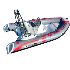 2023 CE Certified 14FT Inflatable Fishing Boat New and Used Sailing Yacht with Outboard Engine Made of Fiberglass and PVC