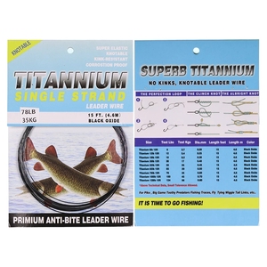 <span class=keywords><strong>Fil</strong></span> de pêche en titane résistant aux torsions de 15 pi/4,6 m et ligne de leader pour la pêche au thon et au <span class=keywords><strong>brochet</strong></span> en eau salée en lac et en rivière - Product Image 3