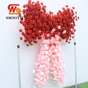 SMOOTH Factory Wedding <b>Bow</b> Shape Flower Decoration Artificial Flower Silk Rose <b>Pink</b> Red Silk Flower Runner - Product Image 2