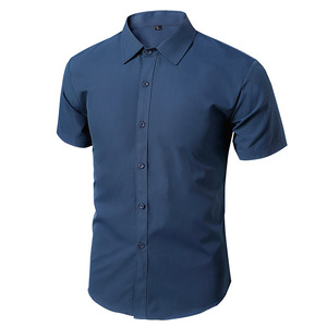 Fabricante OEM/ODM, Camisa de Vestir Casual de Manga Corta para <span class=keywords><strong>Hombre</strong></span>, de Franela Delgada, Transpirable, Tejida, para Oficina, con Logotipo Personalizado al por Mayor - Product Image 6