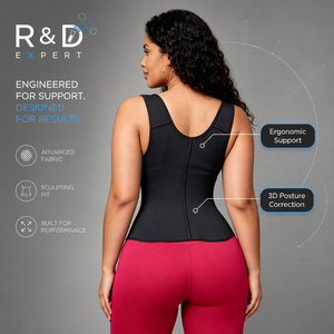 Ceinture de sudation amincissante rose pour femme avec fermeture éclair, soutien dorsal respirant en néoprène pour le sauna - Product Image 3