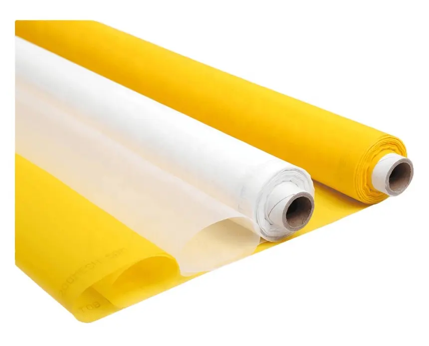 manufacture white yellow plain weave 100% polyester printing screen net mesh cloth for silk printing