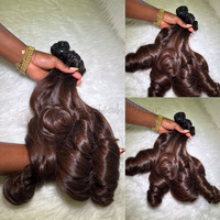 Extensiones de cabello humano virgen sin procesar SDD Funmi, rizos hinchables de paquetes de cabello crudo de un solo donante vietnamita, venta al por mayor