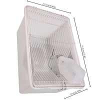 Cage d'élevage de souris et de rats en PP durable à prix de gros avec couvercle en acier inoxydable et bouteille d'eau en silicone de 250 ml pour usage en laboratoire