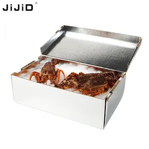 JiJiDリサイクル可能なアルミホイル裏地付き段ボール断熱配送紙箱食品包装用