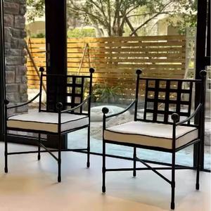 Fauteuil de <span class=keywords><strong>jardin</strong></span> en fer forgé de style mid-century, design français, pour <span class=keywords><strong>salon</strong></span>, cour, patio, chaise de loisirs, design de créateur - Product Image 3