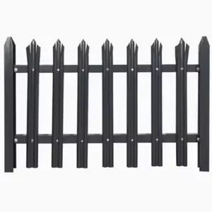 Panneaux de clôture palissade en acier noir thermolaqué robuste, section W, anti-escalade, clôture de sécurité en métal - Product Image 2