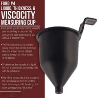 Gobelet de mesure de viscosité en plastique noir pour liquides, peintures, vernis, laques et encres – Remplace les instruments de mesure de consistance et d'épaisseur