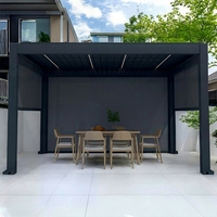 Pergolas modernes en aluminium avec éclairage LED, cadre thermolaqué étanche, écran de protection – Idéales pour jardin, balcon, terrasse extérieure