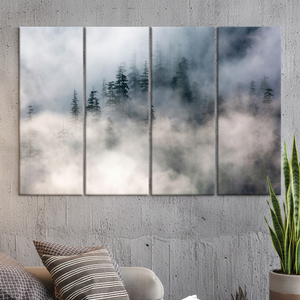 Misty Forest Landscape <b>Canvas</b> Print - Tranquil Nature <b>Wall</b> <b>Art</b>,SET OF 4 <b>CANVAS</b> - Product Image 3