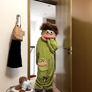 Cartoon <strong>Big</strong> Mouth Monster Cute Funny 1 Pcs <strong>Onesie</strong> Pajamas Thickened Coral Fleece Homewear Couples <strong>Men</strong> Women 14-18 Years Autumn - Product Image 3