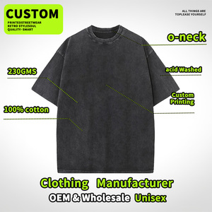 T-Shirt Oversize Pesante TopSeller, Magliette in Cotone Spesso con Lavaggio Acido per Uomo, Personalizzabili Vintage in Bulk 230Gsm - Product Image 2