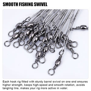 FTK-Laisse en fil d'acier anti-morsure avec crochet <span class=keywords><strong>pour</strong></span> appât, leurre, accessoires <span class=keywords><strong>pour</strong></span> lac, rivière, brochet, <span class=keywords><strong>bar</strong></span>, 20 pièces par sac - Product Image 6