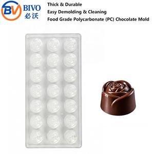 Molde para Bombones Mini de Primera Calidad, Personalizado con Logotipo, Molde Delgado de Policarbonato con Forma de Rosa para Chocolate - Product Image 1