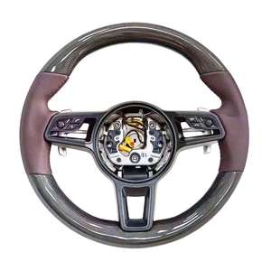 Volante de Cuero con Perforaciones de Carbono para <span class=keywords><strong>Porsche</strong></span> Cayman, Cayenne, Panamera, <span class=keywords><strong>Macan</strong></span>, Taycan, 718, 911, 955, 958, 970, 971, 991 - Product Image 4