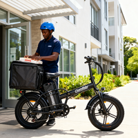 Vélo électrique Chamrider DTS425 avec pneus larges, double batterie, longue autonomie, certifié EN15194 pour la livraison de nourriture, disponible en entrepôt européen