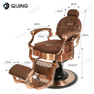 Chaise de salon de coiffure vintage pour hommes, professionnelle, robuste, inclinable, hydraulique, en cuir, classique, pour barbier - Product Image 4