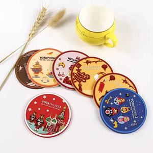 Sous-verres ronds en PVC souple et silicone, colorés, de haute qualité, personnalisables en gros - Product Image 6