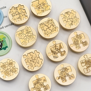 Ghép hình câu đố loạt sáp con dấu tem đầu lồng vào nhau động vật hoa thiết kế kết hợp đầy màu sắc Rắn Đồng sáng tạo niêm phong - Product Image 1