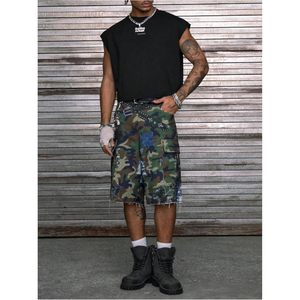 FOXA Men's <b>Rhinestone</b> Star <b>Crop</b> Tank <b>Top</b> Crewneck Cap Sleeve Vest Muscle <b>Tops</b> Streetwear - Product Image 3
