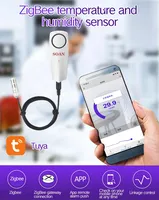 Hygromètre thermomètre compatible avec l'assistant domestique intelligent Tuya, rechargeable par USB, avec batterie rechargeable, contrôle par application, -20°C à 100°C