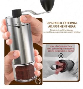 40 Adjustable Settings Stainless Steel Ceramic Core <b>Mini</b> Handle Manual Coffee Bean <b>Grinder</b> Mill with 25 Capacity Visible Lid - Product Image 2