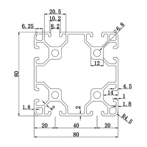 Profil en aluminium 8-8080B de fente du cadre structurel résistant 80x80 <span class=keywords><strong>T</strong></span> - Product Image 3
