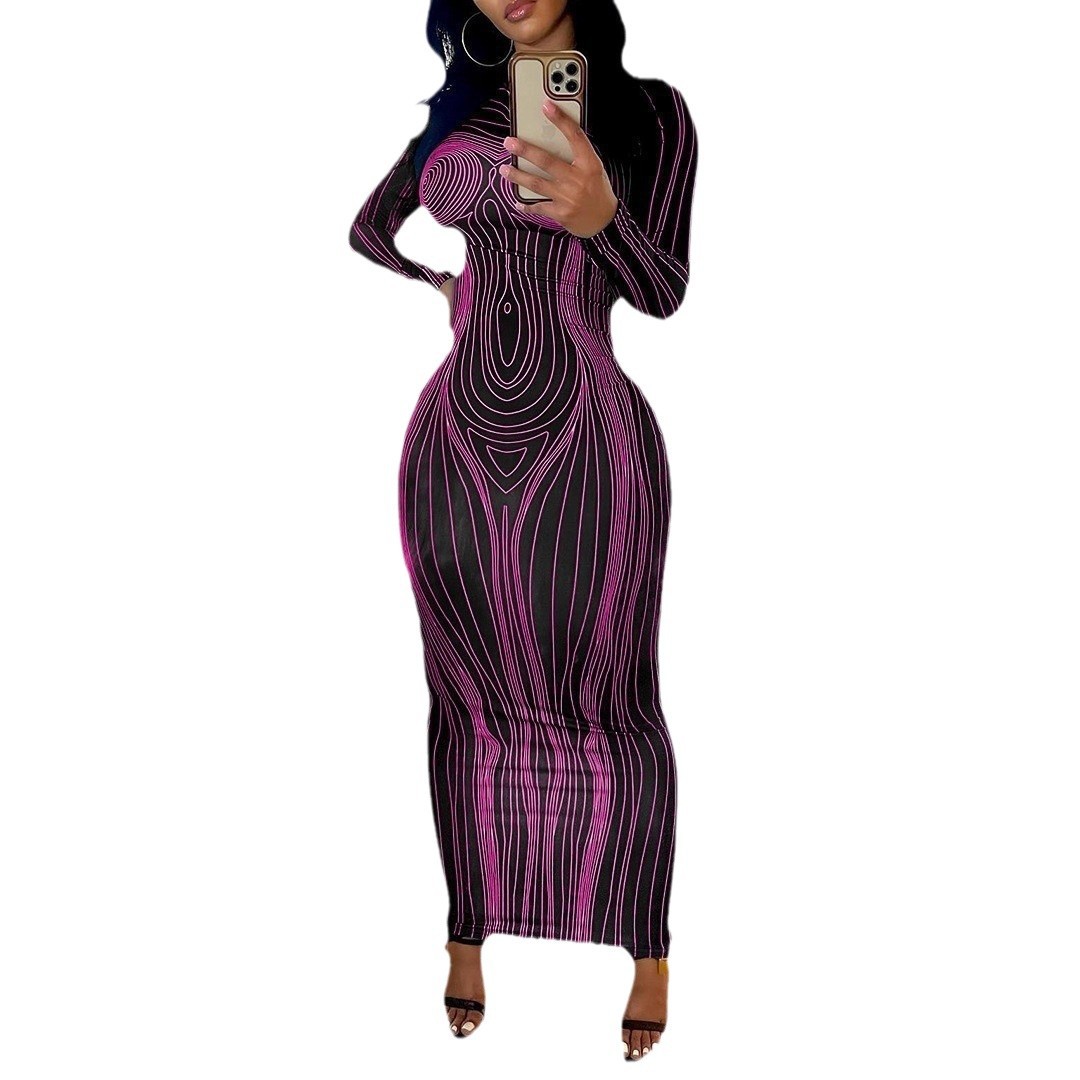 Women's Long Sleeve Bodycon Maxi Dress, Slim Fit Party Clubwear Long Dress,  Elegant Casual Evening Dress for Women| Alibaba.com