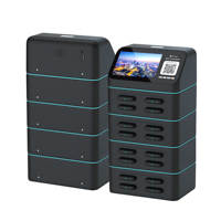 Sistema de Alquiler de Software Personalizado, Estación de Alquiler de Power Banks Ignífugos de ABS con 16 Ranuras, Pantalla Publicitaria, para Laptop/Cámara/Reloj Inteligente/Micrófono