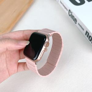 أحزمة ساعات رياضية نسائية إبداعية بالجملة، من الفولاذ المقاوم للصدأ، باللون الأبيض والوردي، سوار ساعة ذكية مغناطيسي من السيليكون - Product Image 2