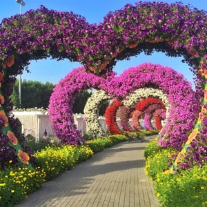 Grande sculpture métallique en forme de cœur, jardinière paysagère avec irrigation automatique, pour décoration extérieure de sites touristiques - Product Image 6