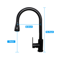 Robinet de cuisine moderne monocommande flexible extractible en acier inoxydable, rotation à 360 degrés, finition brossée, montage sur plan, eau chaude/froide